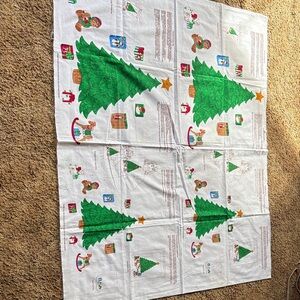 2 panels Festive Christmas Tree Fabric Panel